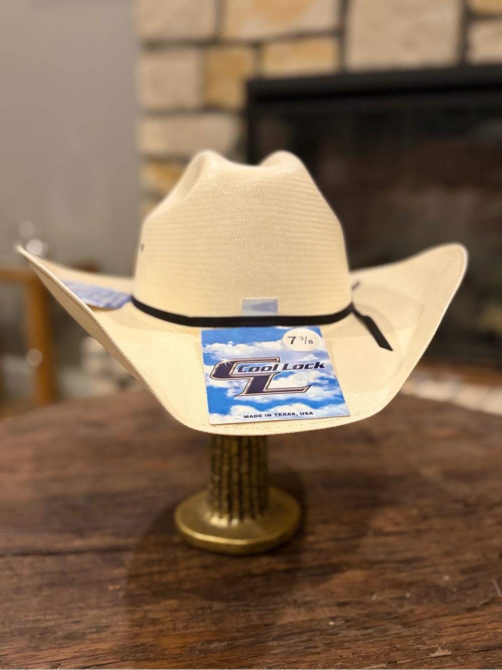 Men's Western Straw Cowboy Hat - Natural 7 3/8